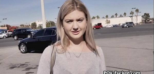  Shooting sex tape with beautiful broke busty teen